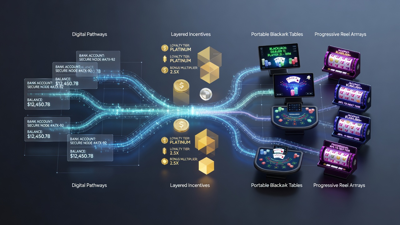 Digitale Zahlungsströme von Bankkonten zu mobilen Casino-Plattformen mit Blackjack und Slots