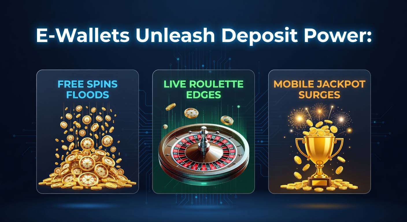 Grafik zeigt E-Wallet-Symbole wie PayPal und Skrill neben explodierenden Freispielen und Roulette-Tischen auf einem Smartphone-Bildschirm